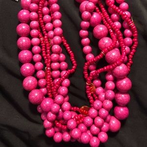 New pink beaded necklace